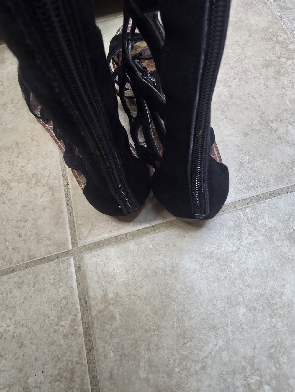 Sam Edelman Gena Black Suede Gladiator Sandals Size 10 M - Picture 5 of 6